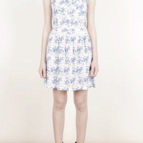 Lavish Alice- Blue & White Tropical Palm Print Cut Out Dress £38